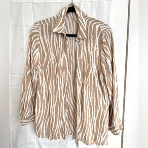 Zara Animal Print Button Up Shirt - S